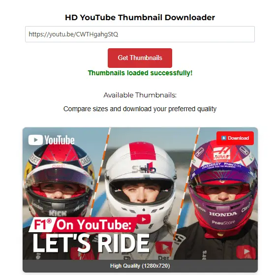 YouTube Thumbnail Downloader